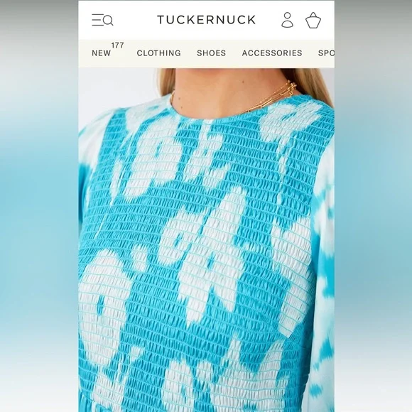 Tuckernuck Turquoise Watercolor Floral Libby Dress - Picture 5 of 5